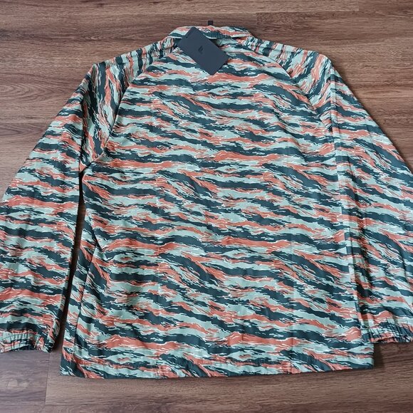 NWT Fabletics Adult L The Only Coaches Jacket Tiger Camo Print Rain Button Coat - Picture 5 of 7
